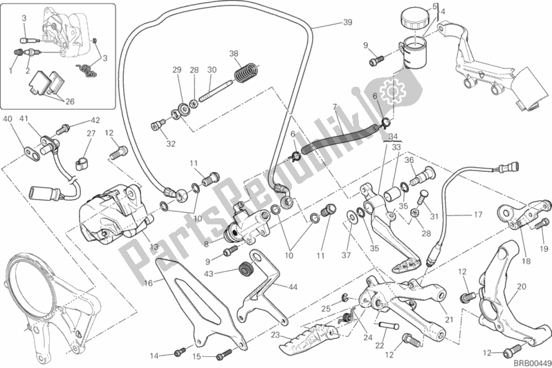 Toutes les pièces pour le Freno Posteriore du Ducati Superbike 1199 Panigale S USA 2013